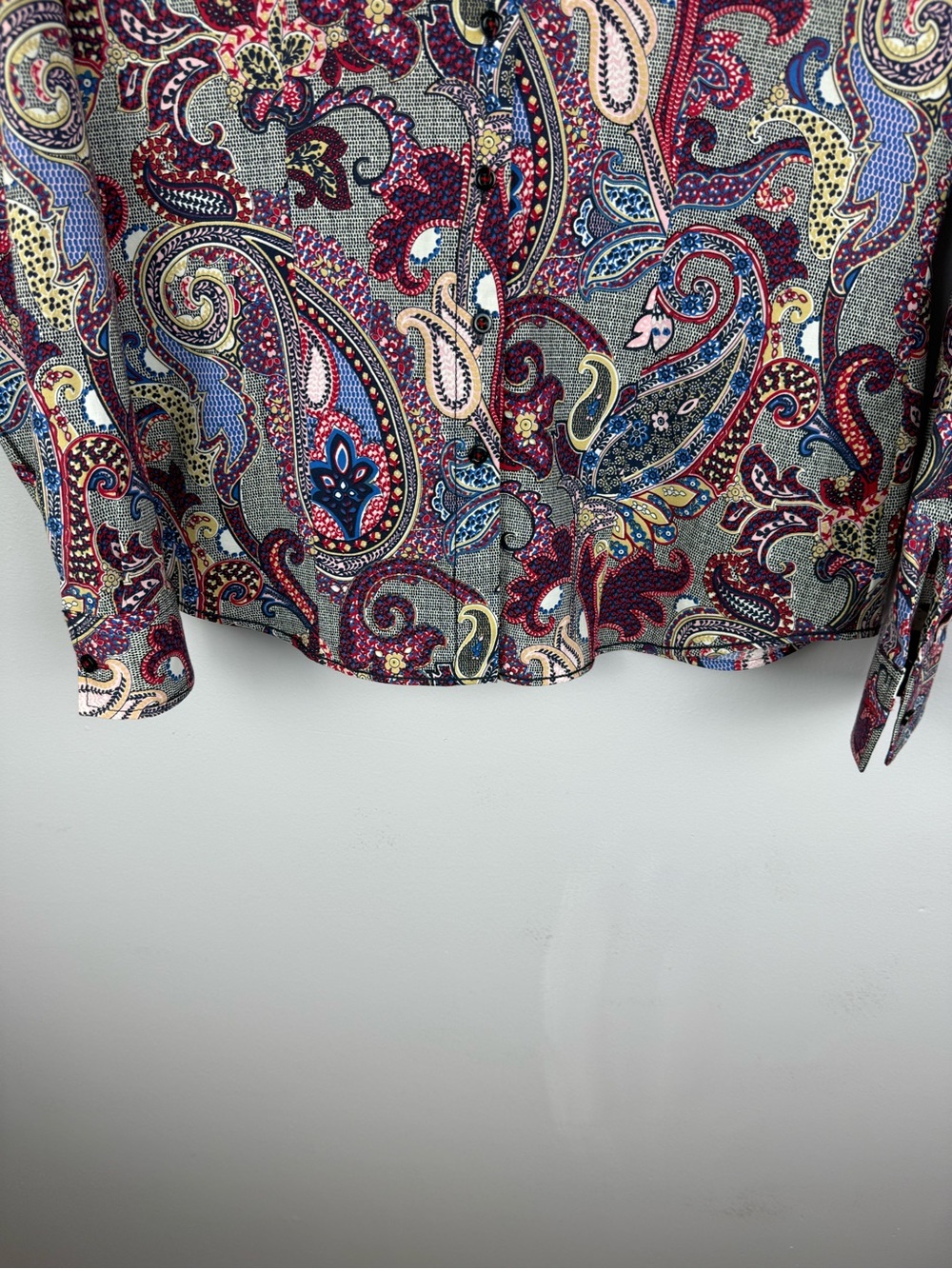 ERFO Vibrant Paisley Print Button Down Shirt EU 36 / US 6 Stretch Cotton - Picture 12 of 14